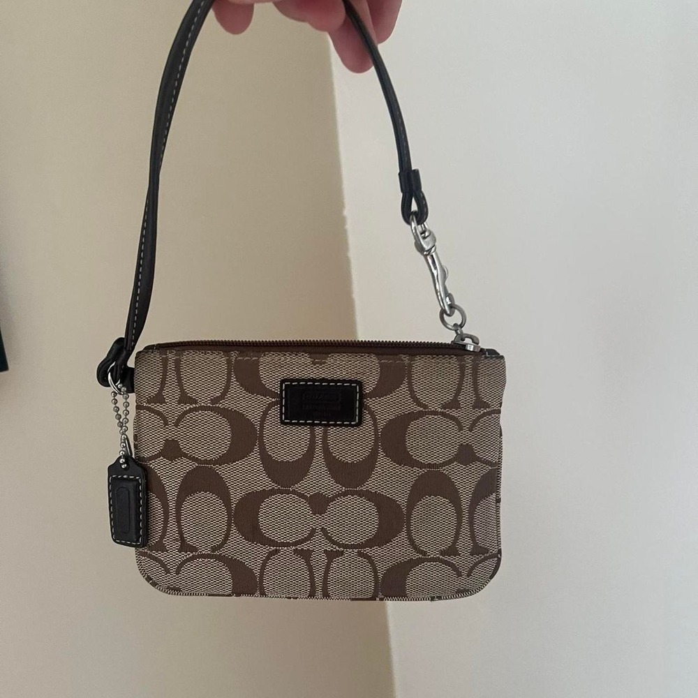 Y2K 2000s signature c monogram coach pochette wristlet / mini bag